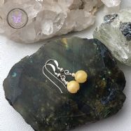 Yellow Calcite Silver Earrings